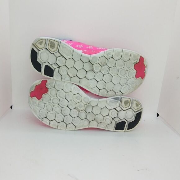 Nike Free 5.0 Womens Pre-owned Fireberry Hot Pink/Blue Running Sneakers - sz. 7Y - Picture 5 of 6
